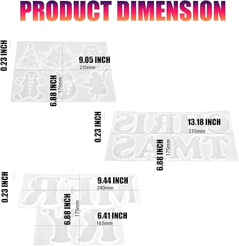 Miniatura 2 de Moldes de resina para pancartas de Navidad de Navidad, moldes de silicona para fundición de resina, decoraciones de pared de Navidad, pancartas de