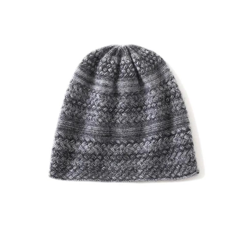 Gorro de Punto Gorros de Punto clásicos, Gorro de Punto Unisex Mezcla Lana Multicolor(Dark Gray9)