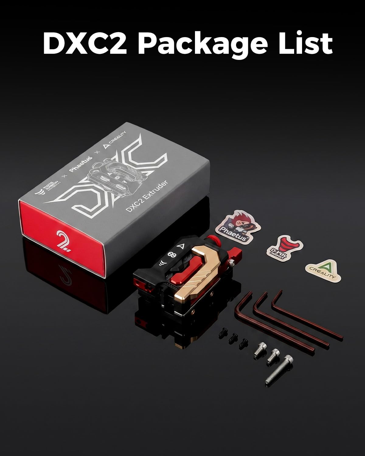 Creality Official DXC2 Extrusor, kit de Actualización para Extrusores K2 Plus/K2/K2 Pro, Innovador Diseño de Doble Engranaje y Estructura de Cierre Magnético, Accesorios de Extrusión para Serie K2