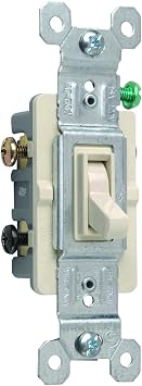 Legrand 15 Amp 3-Way Residential Toggle Light Switch, Light Almond 1 Pack