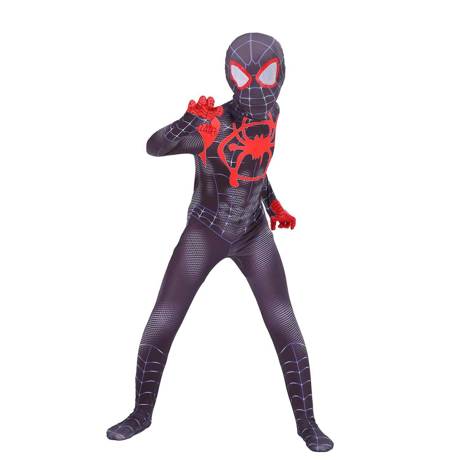 Miss Chen Superhero Kids Bodysuit Costumes Spandex Halloween 3D Style Dress up Costumes(110)… Black