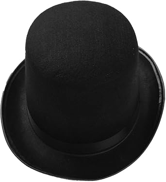 Kids Boys Girls Black Magician Felt Top Hat Masquerade Party Accessory Circus Ringmaster Magic Hats Costume Black One Size