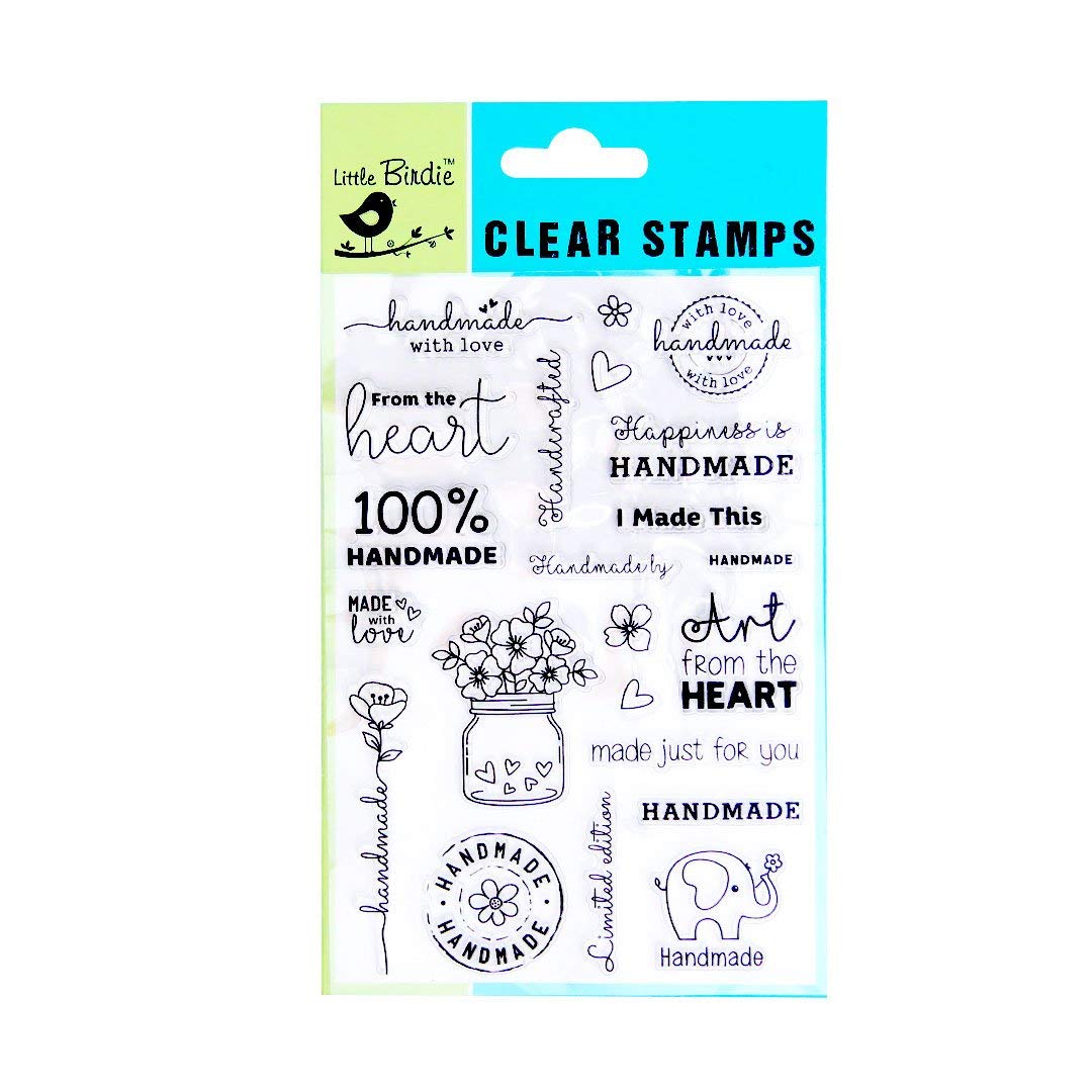 Little Birdie Itsy Bitsy Handmade Clear Stamps with Love (6.5 x 4.5 Inch) -22 Pcs