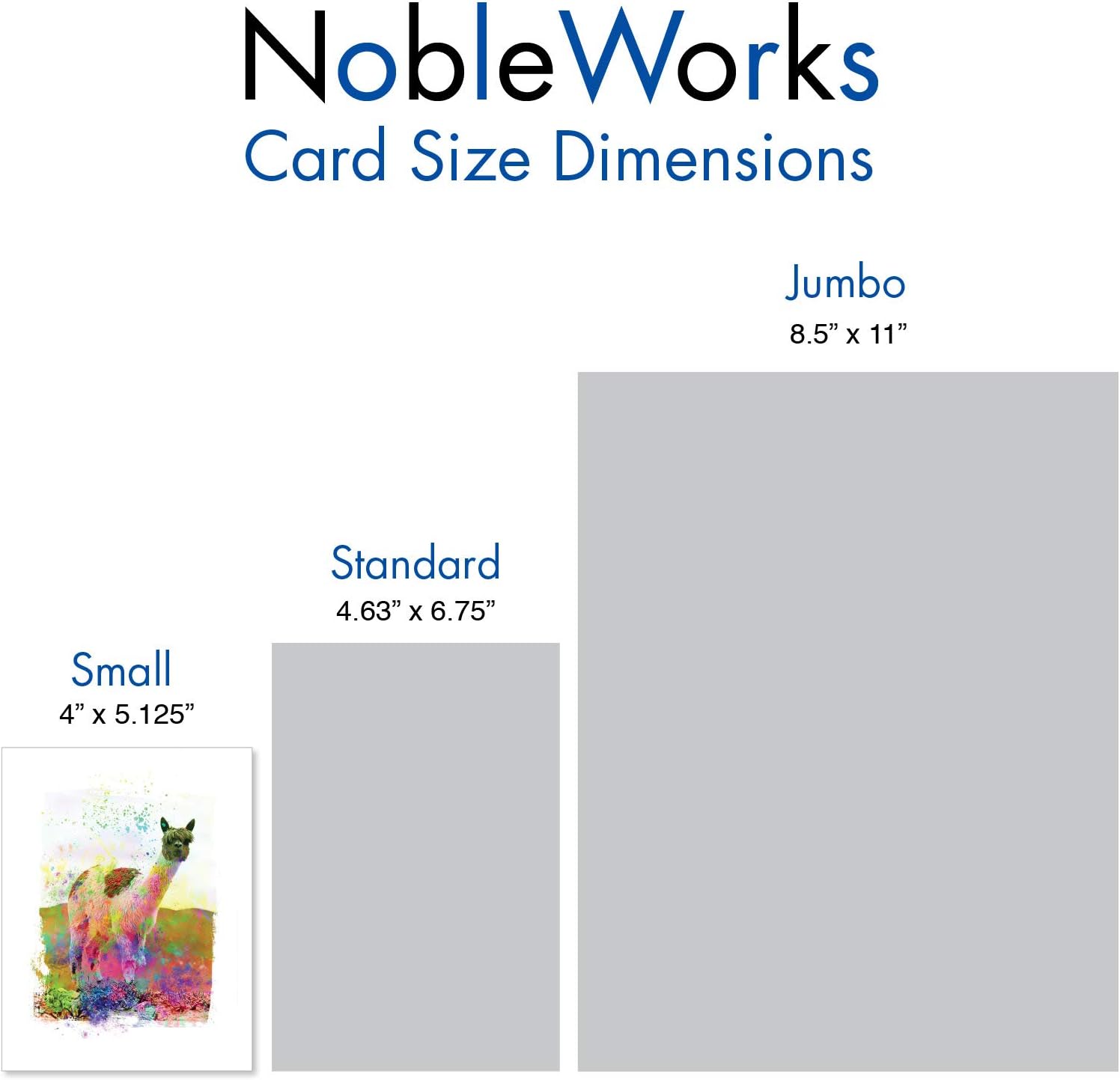 The Best Card Company Assorted Animal Watercolor Blank Greeting Card Box Set - Incl. 10 Unique Notecards Designs + Envelopes for Thank You, Invitations - Funky Rainbow Llamas AM6862OCB-B1x10