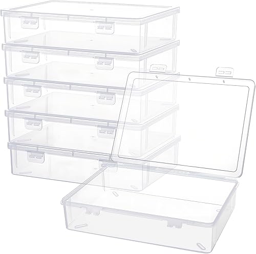 Miniatura 14 de Paquete de 4 Contenedores Pequeños de Plástico, Contenedores de Almacenamiento Rectangulares para Lápices y Crayones con Tapa, Contenedores de