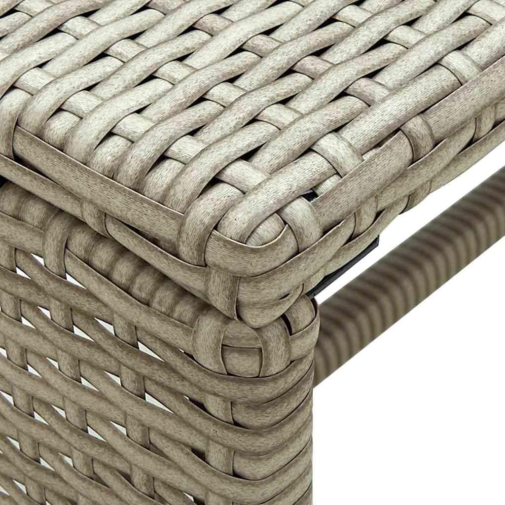 Mesa de centro beige 70 x 40 x 38 cm de polirratán para jardín con
