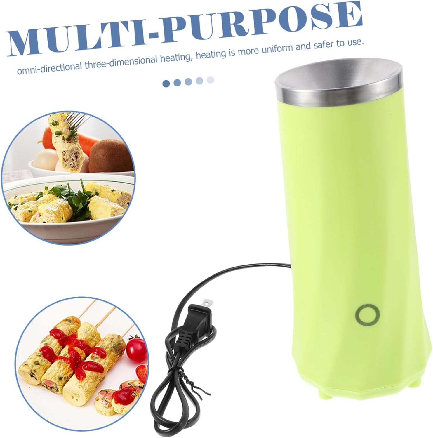 PRETYZOOM 110v Automatic Egg Fryer Mini Sausage Roll Maker Cooker Heat Nonstick Pan Funnel Design Saves and Effort