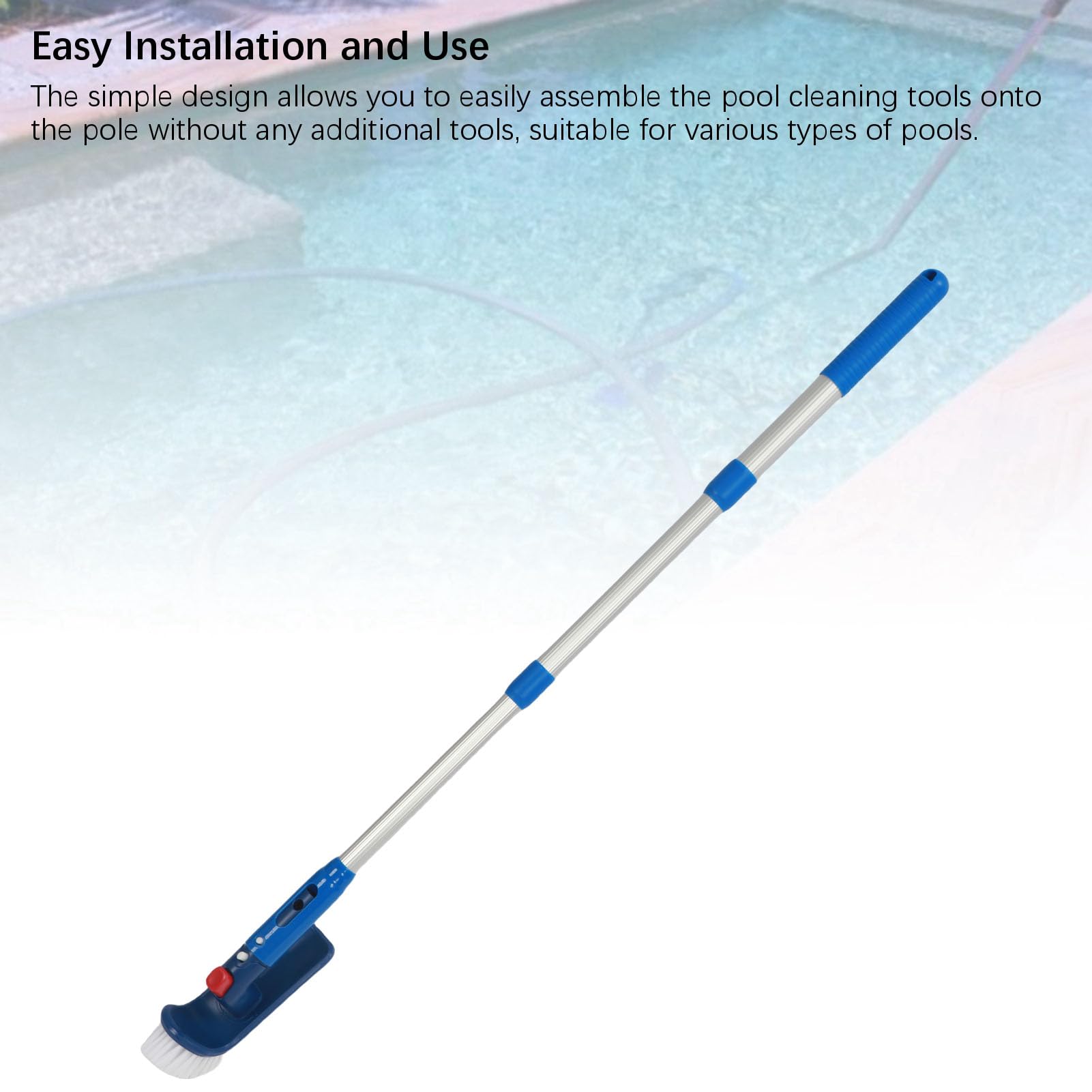 Sxhlseller Kit per la Pulizia della Piscina con Asta Telescopica da 45-88 Cm, Rete per Skimmer a Maglia Fine e Spazzola per la Manutenzione di Spa, Vasche Idromassaggio e Vari di Piscine