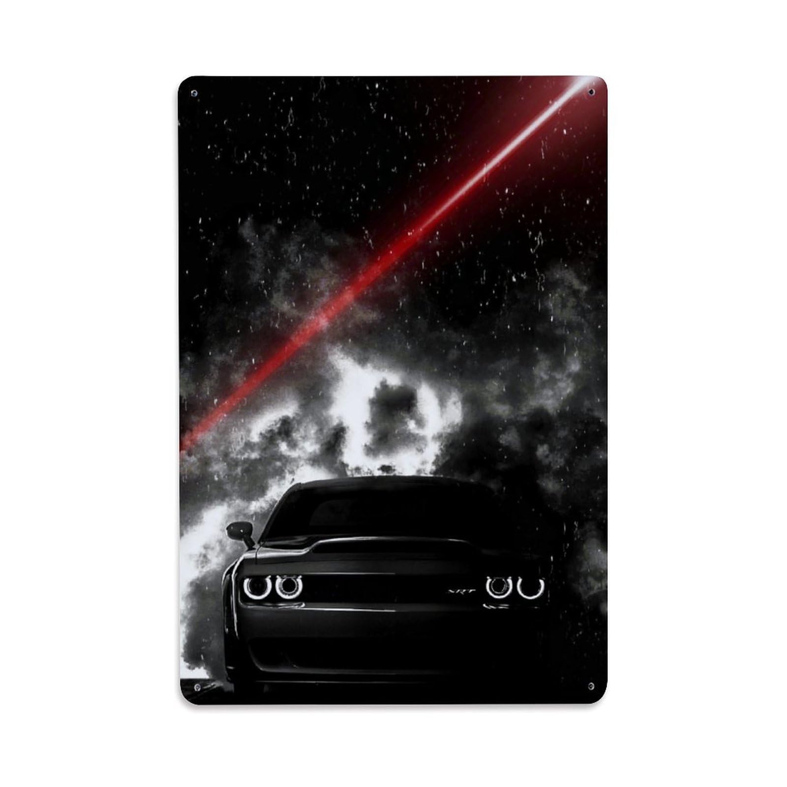 Sport Car Challenger SRT Demon Racing Supercar Vintage Metal Tin Sign Wall Decor for Cafe, Club, Garden Metal Poster 8x12Inch