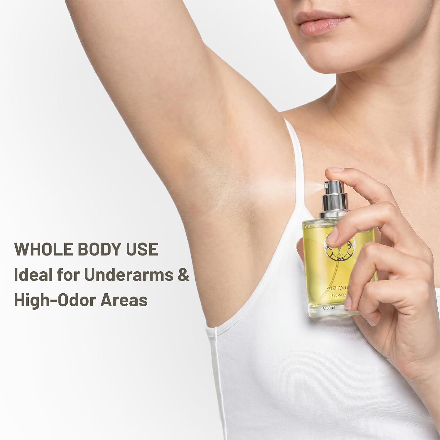 Enzyme Odor Control Body Mist for Men & Women Long-Lasting Underarm Hair & Body Spray Aluminum-Free Alcohol-Free Light Fresh Jasmine Scent 1.7fl oz Portable Daily Purse Size