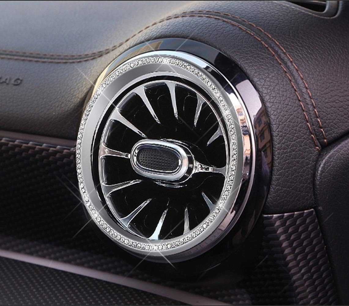 Bling Accessories Fit for Mercedes Benz 2020-2023 B Class GLB Knob Button Internal Decoration 3D Rhinestones Decal Cover Applique Ring (Outer Ring of air Outlet 7 pc/Set)