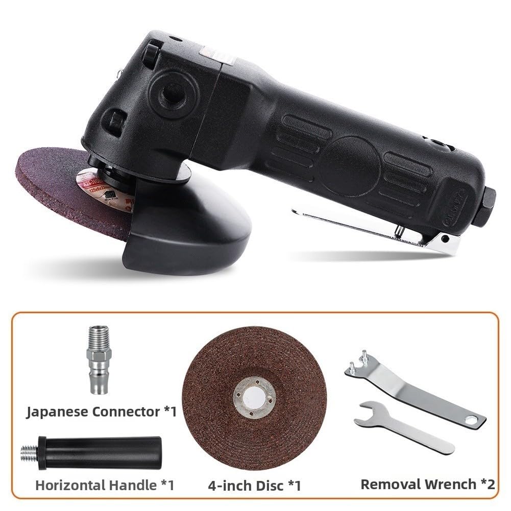 Amoladora de ángulo neumática en pulgadas de alto rendimiento Industrial Polishing Grinding herramienta de acero negro accesorio funcional