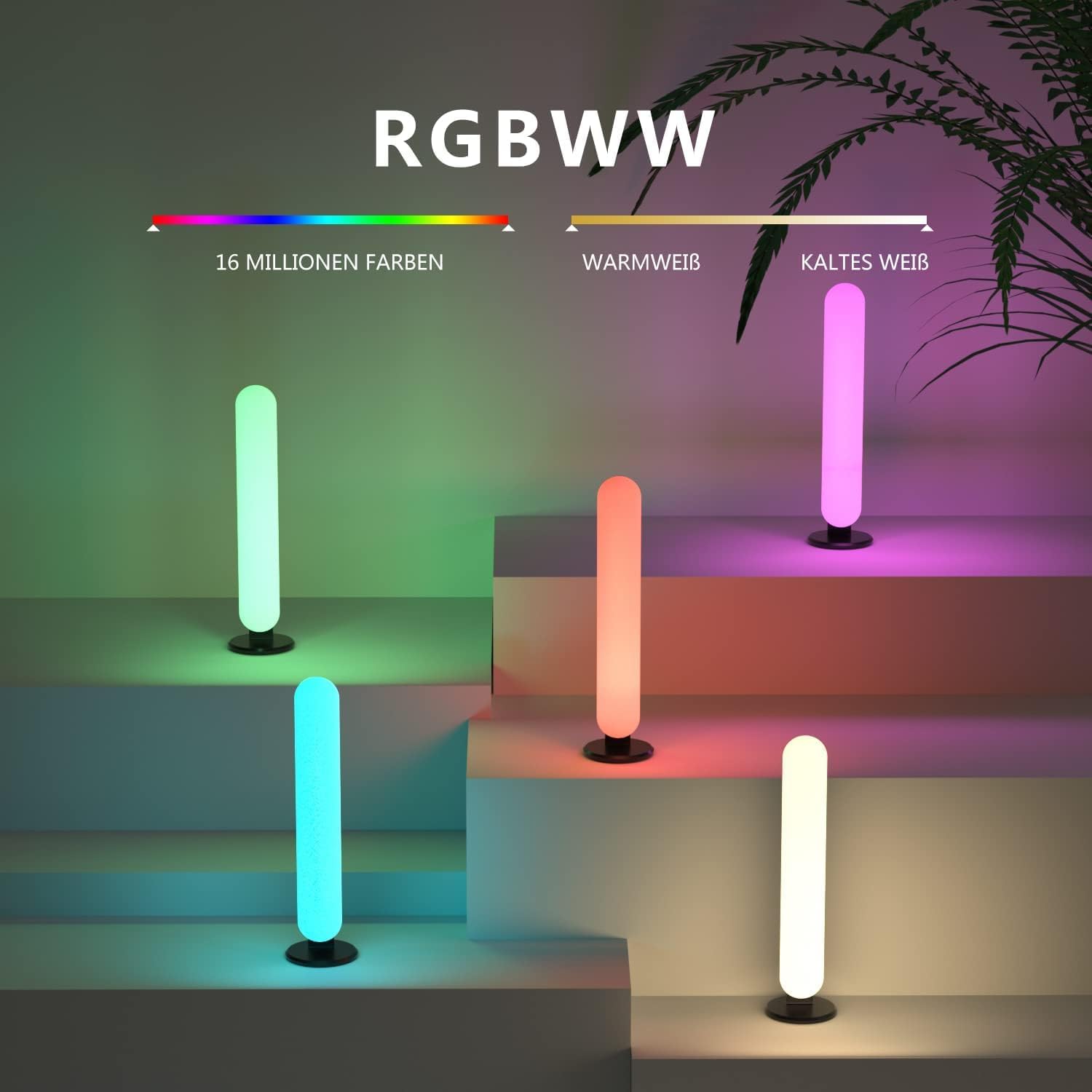 Smart Tischlampe 2 Pack mit WiFi APP Control Kompatibel mit Alexa und Google Einstellbare Weiß und RGB Farben Musik Sync USB Nachttischlampe-Perfekt für Schlafzimmer, Gaming, Raumbeleuchtung