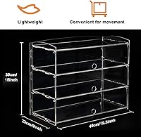 Vista 3 de Vitrina de acrílico para panadería, pastelería, vitrina de 19 x 9 x 15 pulgadas, vitrinas de mostrador de exhibición de acrílico, estante