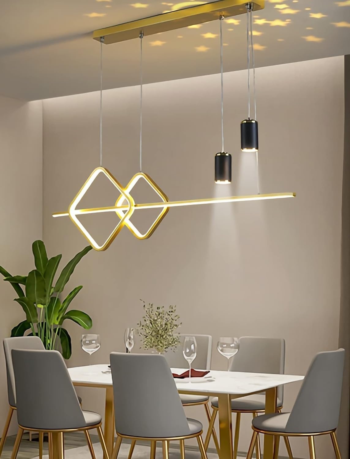 Wisząca lampa LED do jadalni, stołowa, żyrandol, 3-kolorowy ściemniacz, regulacja wysokości, lampa wisząca Sky do biura, jadalni, gabinetu, salonu, lampy kuchenne