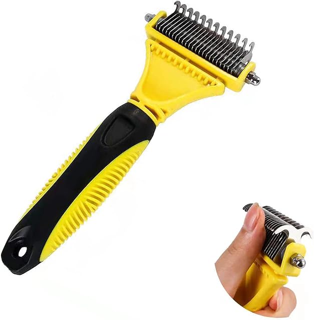 Cutefly Dog Brush, Cat Brush, 12 + 23 Double-Sided Stainless Steel Comb for Dog Comb, Used for Dogs to Remove Excess Hair and Release Knots