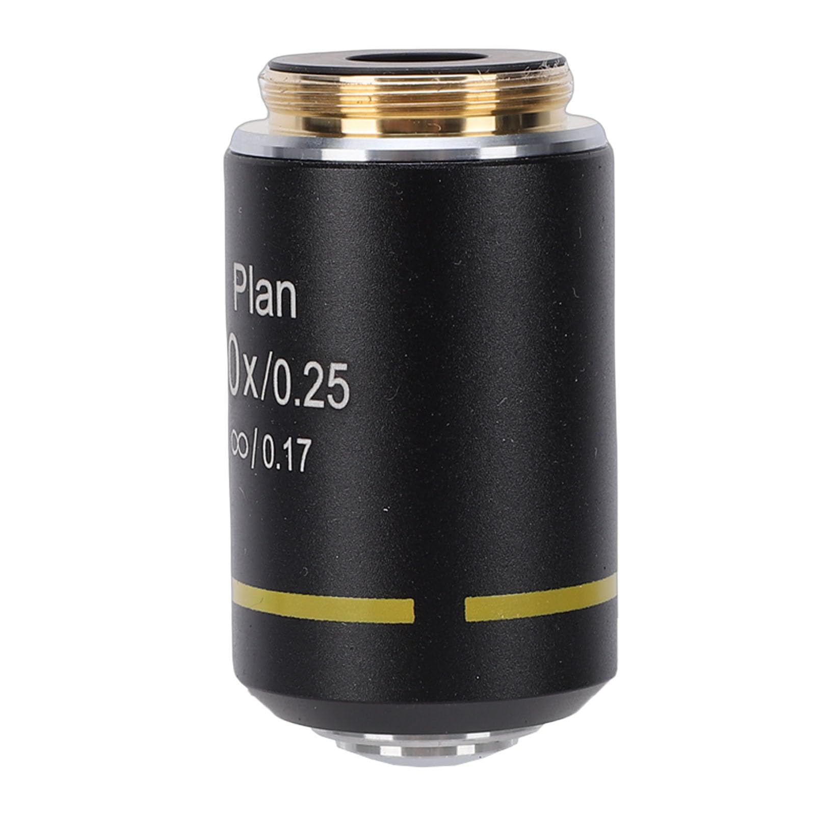 Lente Objetivo RMS de Rosca de 20,2 Mm, Lente Objetivo Plan Infinity para Microscopio Biológico, Aleación de Aluminio y Material de Vidrio óptico, Amplio Campo de Visión con (10X)