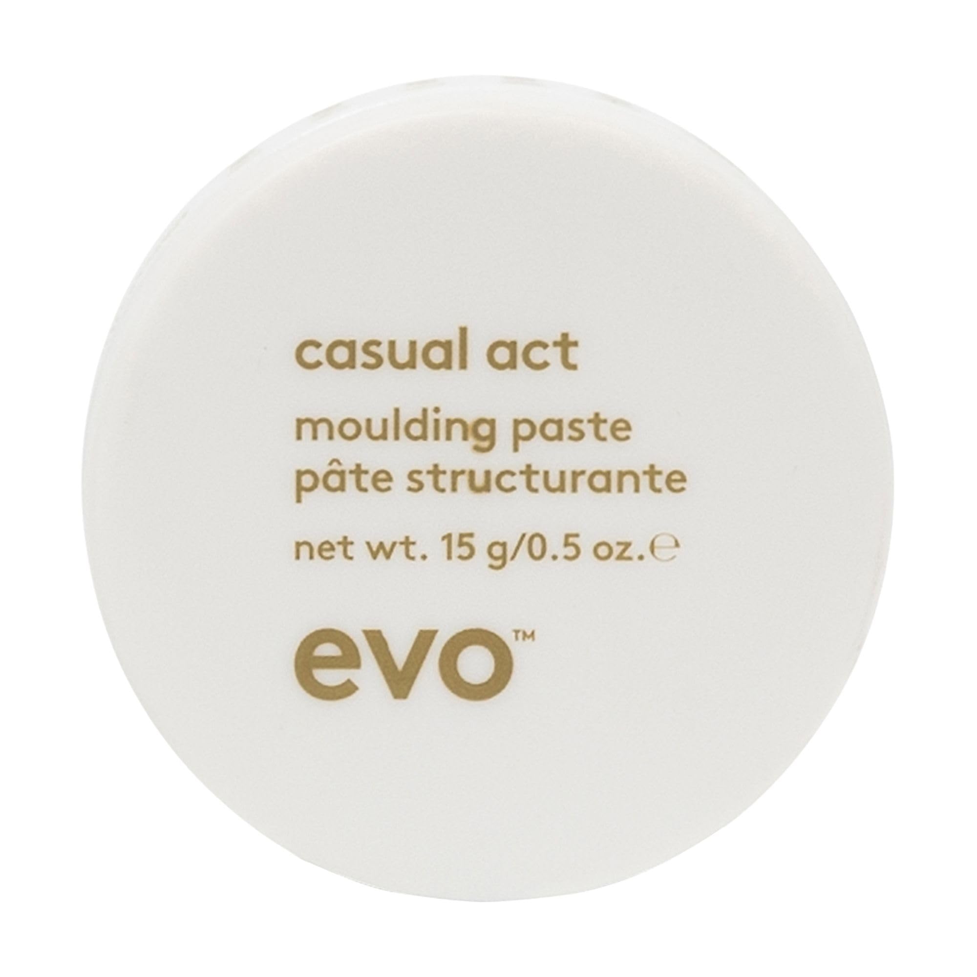 Evo Casual Act Moulding Styling Paste for All Hair Types Short to Medium - Matte Finish, Texturising & Light Hold - 15g, Travel Size