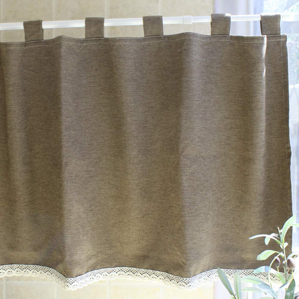 Brise-bise marron fait main 180x60cm rideau court fenetre cuisine