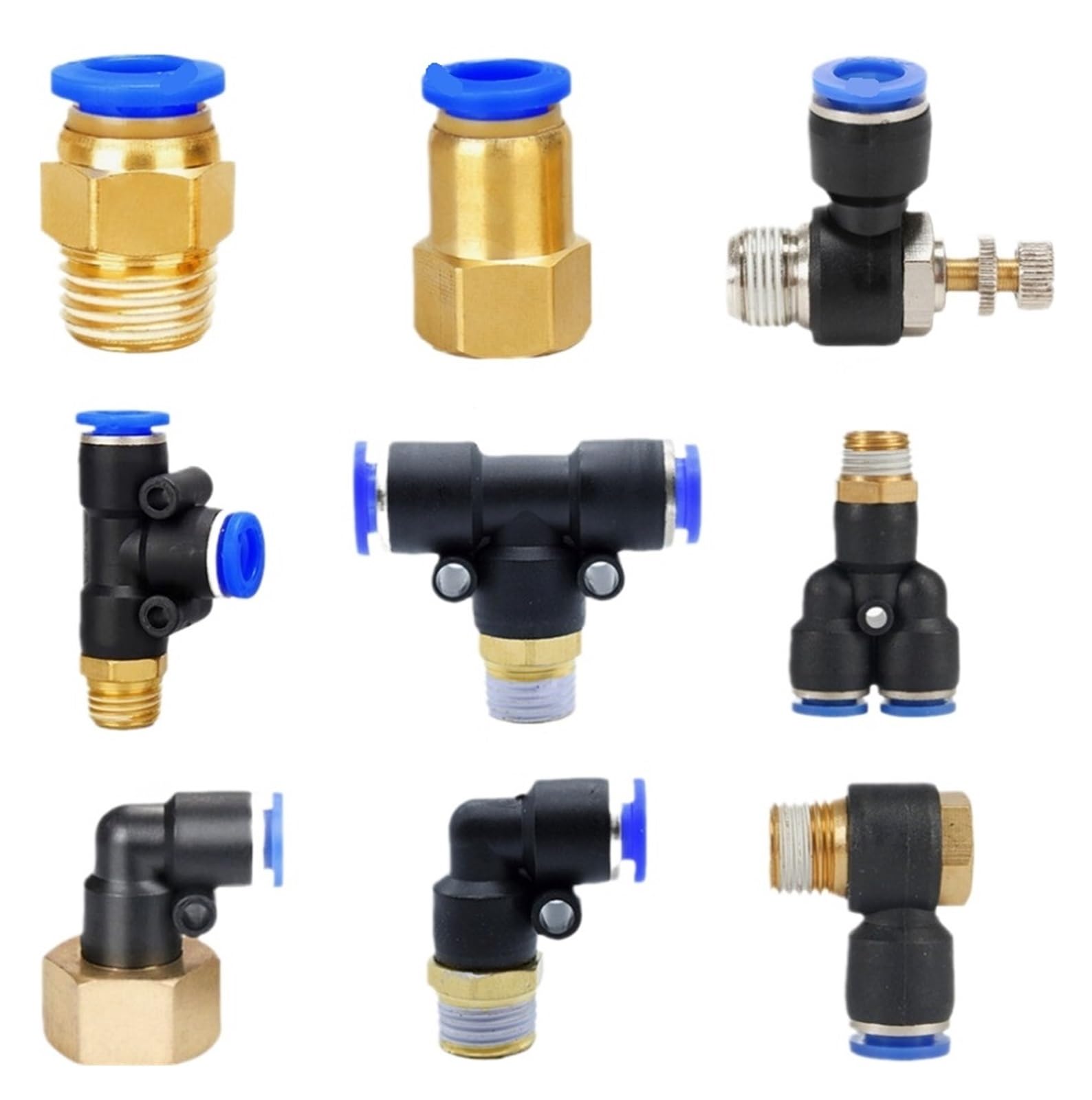 Pneumatic Air Connector Fitting PC/PCF/PL/PLF 4mm 6mm 8mm Thread 1/8" 1/4 3/8 1/2 Straight Hose Fittings Pipe Quick Connectors(12-03 (12mm-3l8),PL)
