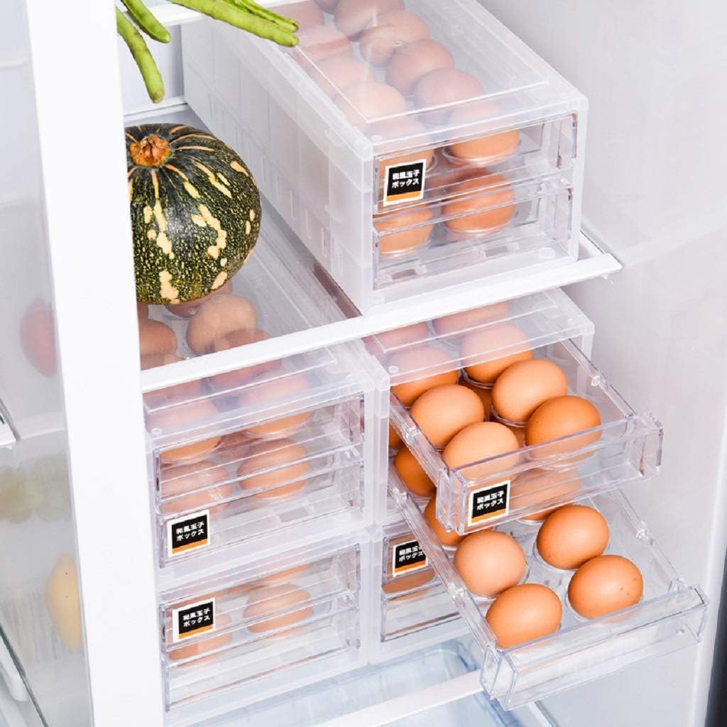 Ucarso 24 Grid Drawer Type Egg Storage Box Kitchen Tray Refrigerator Container Plastic Case Fresh Organizer