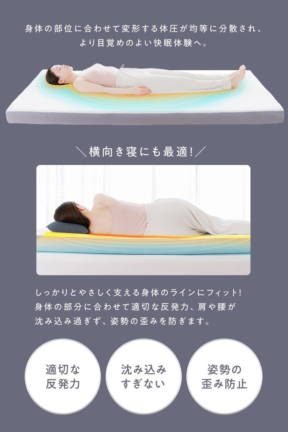 Amazon｜HUGMIN® ハグミン マットレス シングル 【 低反発×高