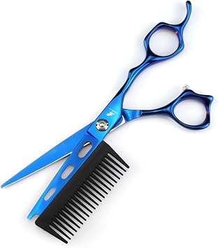 Professional Hairdressing Scissors With Detachable Comb,2 In 1 Hair Scissors Hair Cutting Scissors Stainless Steel Hair Cutting Scissors 6.8 Inch Hairdressing Professional Barber Haircut Scissors A