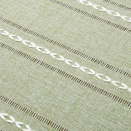 Zeemart TABLECLOTH 60X84 Inch Sage Green, Heavy Weight Farmhouse Burlap Linen Sage Green Tablecloth thumb #4
