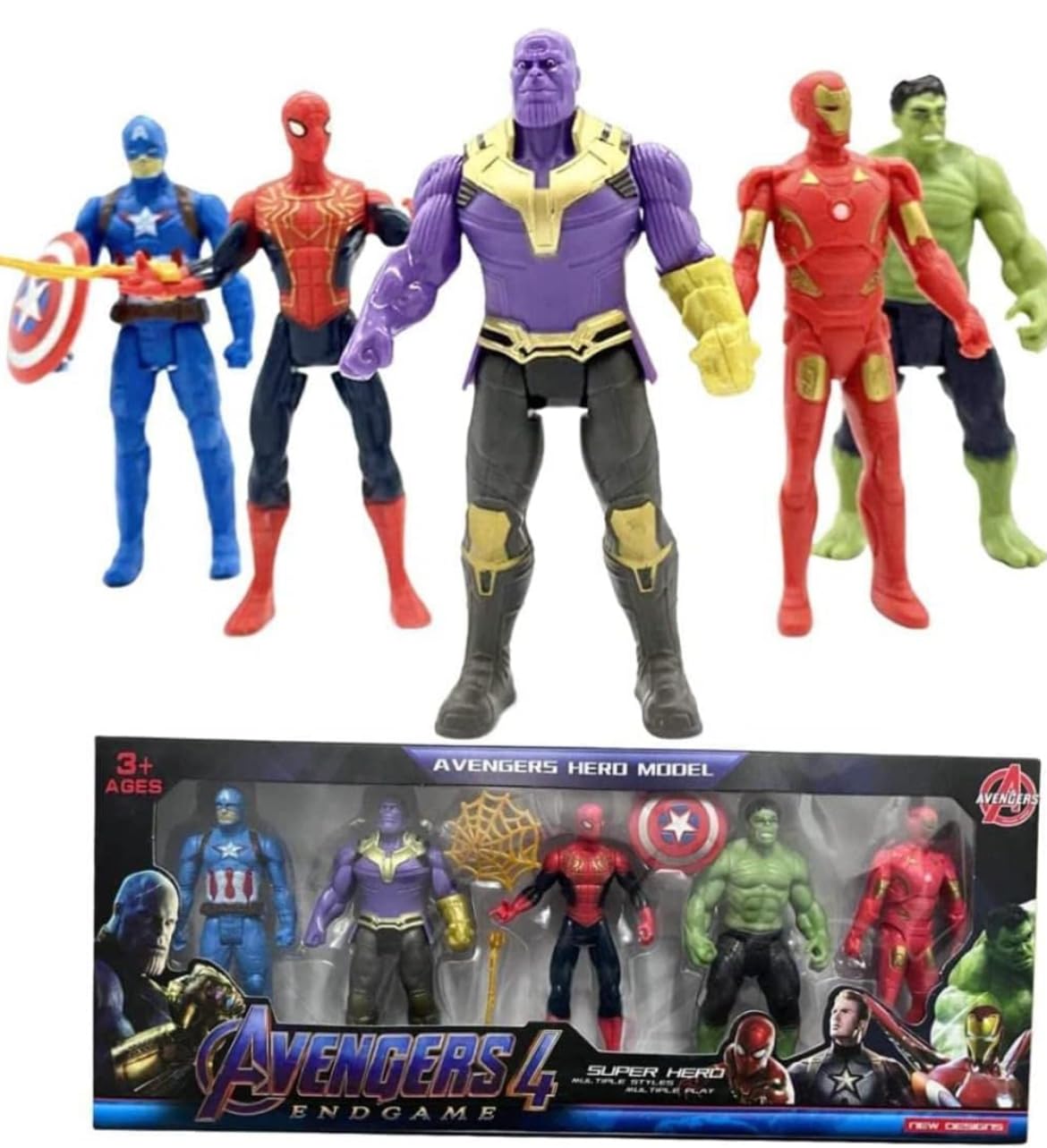 Lai Lai Avengers Toy Set of 5 Twist and Move Marvels Super Hero Characters Action Figure Play Set Captain America, Hulk, Thor, Iron Man and Ant Man Best Gift for Birthday for Baby Multicolor (B0D5TH279T) Amazon Price History, Amazon Price Tracker