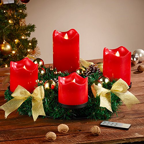 Britesta Künstlicher Adventskranz: Adventskranz, golden, 4 rote...