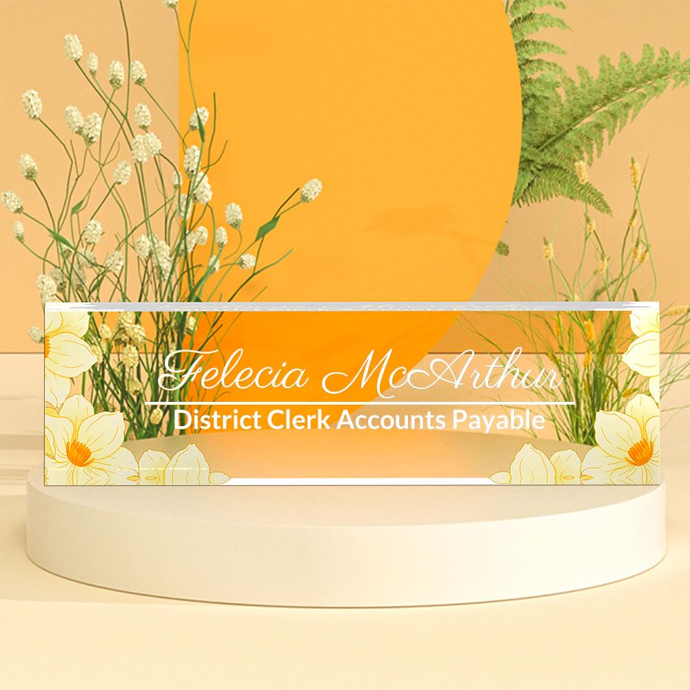 Personalized Name Plate for Desk | Office Decorations for Work | Custom Desk Decor for Women | Desktop Decorations for Teacher | Office Gifts for