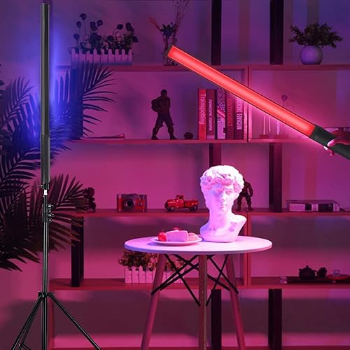 Miniatura 8 de HITYENEED Varita de luz LED RGB con trípode kit de iluminación de estudio de fotografía con soporte de luz ajustable y control remoto 9 modos de