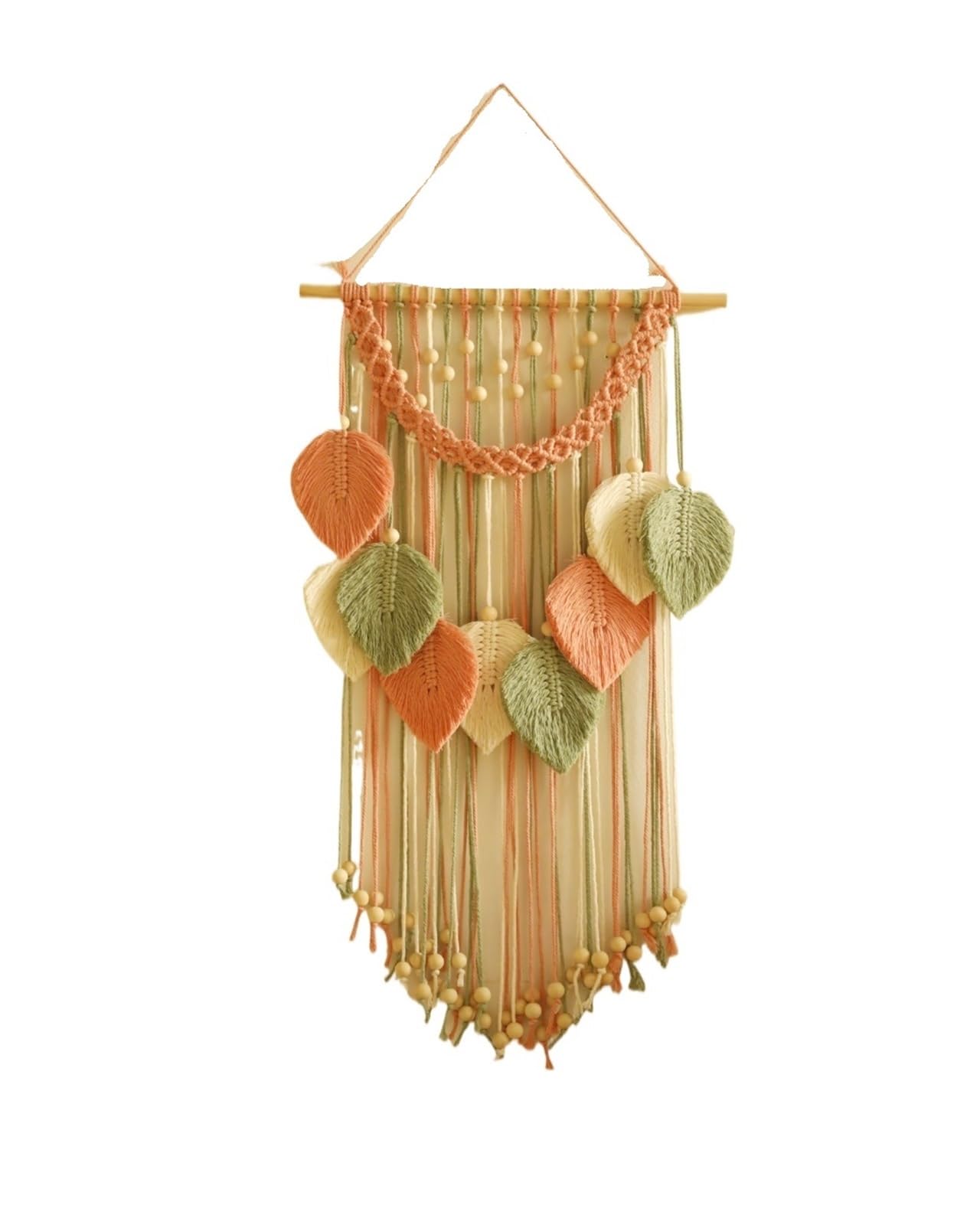 FGUJSUR Tapestry Wall Hanging Leaf Tapestry Boho Home Decoration Handmade Macrame Tapestries Wall Art Hanging Decor Room Decors Aesthetic Ornament(Color 04)