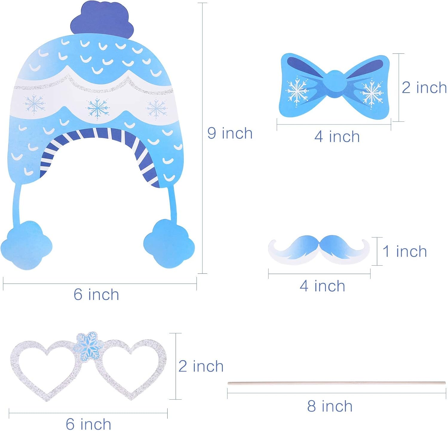 27 Pieces Snowflake Holiday and Winter Vanlentines Photo Booth Props Kit, Winter Wonderland Party Decorations for Winter/Wedding/Xmas/Holiday Party Supplies : Home & Kitchen