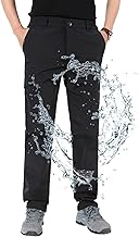 Aotoyou Men's Cargo Work Trousers with Pockets Elastic Waist Quick Dry, Black, xxl