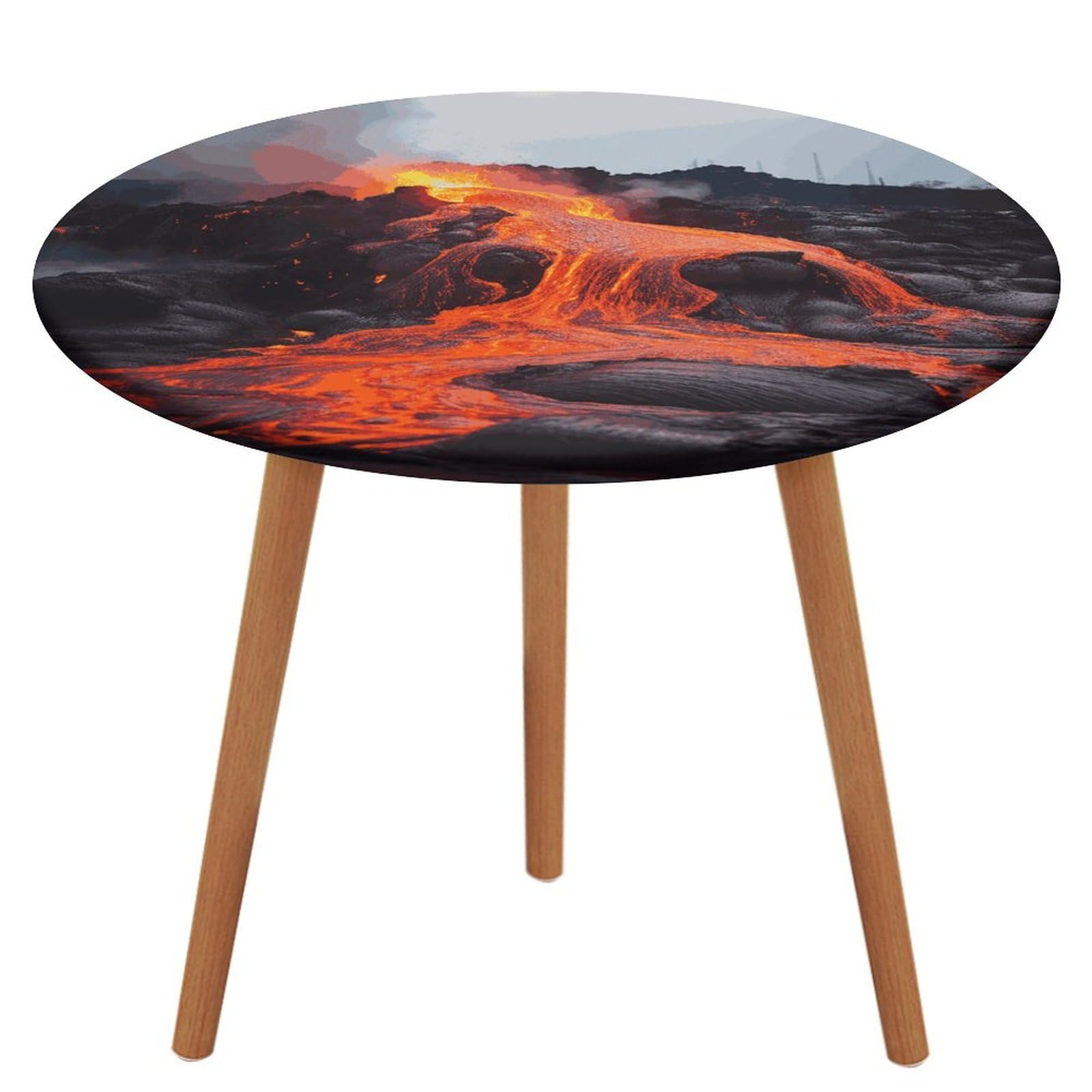 Nappe ronde de pique-nique élastique rouge imperméable pour le jardin