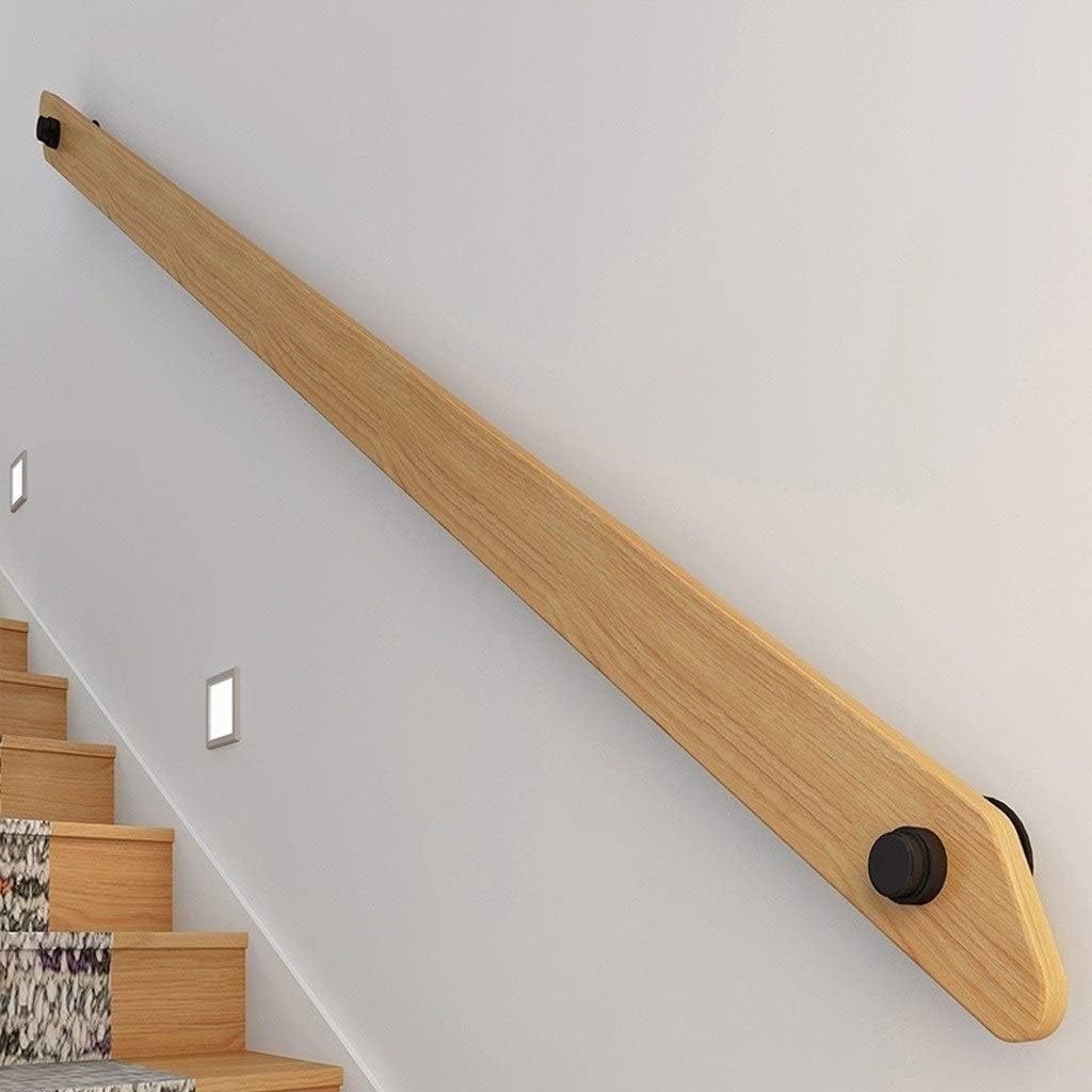 MSHAHO Staircase Handrail Guardrail Banister,Wooden Stair Rail Support Kit Indoor and Outdoor Non-Slip Elderly Kids Grab Bar Wall Mounted Armrest/140Cm/55Inch - - 