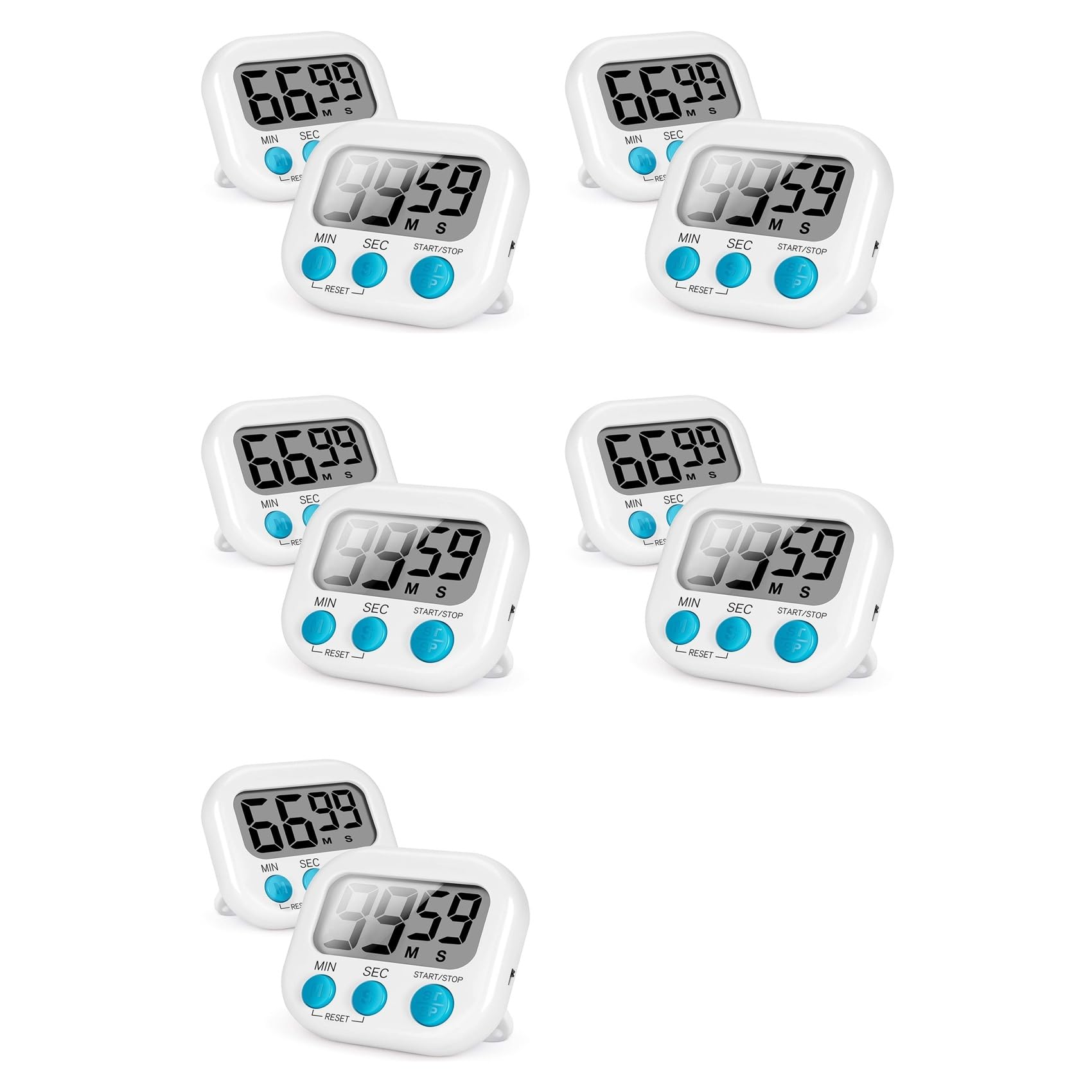 Hndhbfgrt 10Pcs Kitchen Timer, Magnetic Digital Loud Alarm Kitchen for Upgrade Classroom Timer for Kids