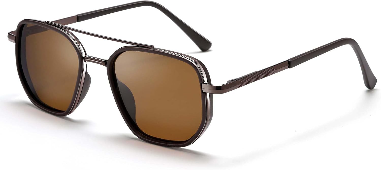Polarized Square Aviator Sunglasses for Women Tangle Free