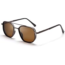 Polarized Aviator Sunglasses for Women & Men - Retro Square Frame UV400 Protection HD Lens Sun Glasses for Driving