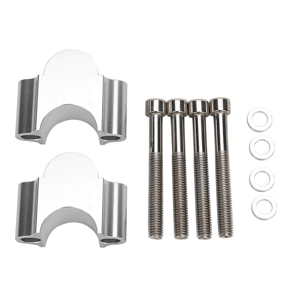 Réhausseur de guidon, Qiilu 7/8in Aluminium Moto Guidon Riser, Guidon Riser Mount Clamp 28MM Hauteur Adaptateur pour Moto VTT(argent)