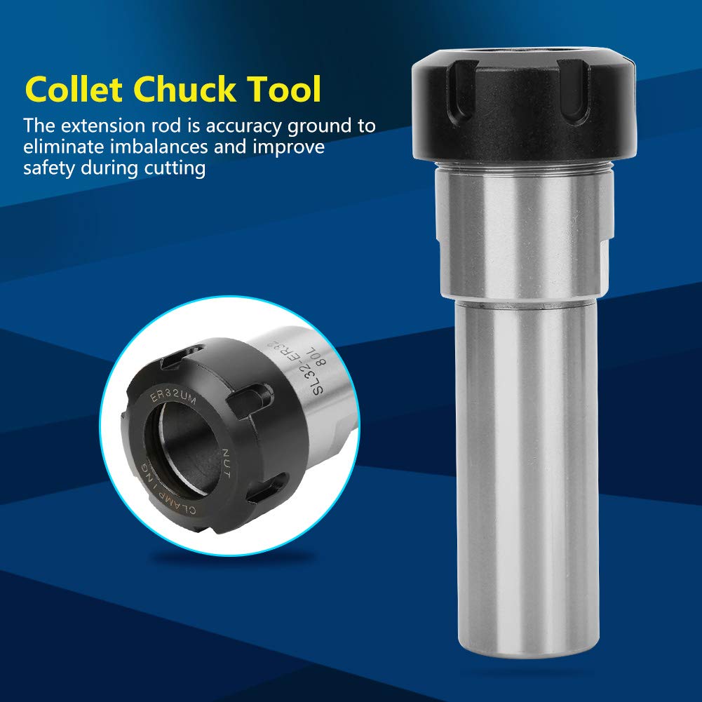 KANASI Portabrocas ER, vástago recto de 80 mm de longitud, alta precisión para mecanizado de agujeros profundos en torno CNC