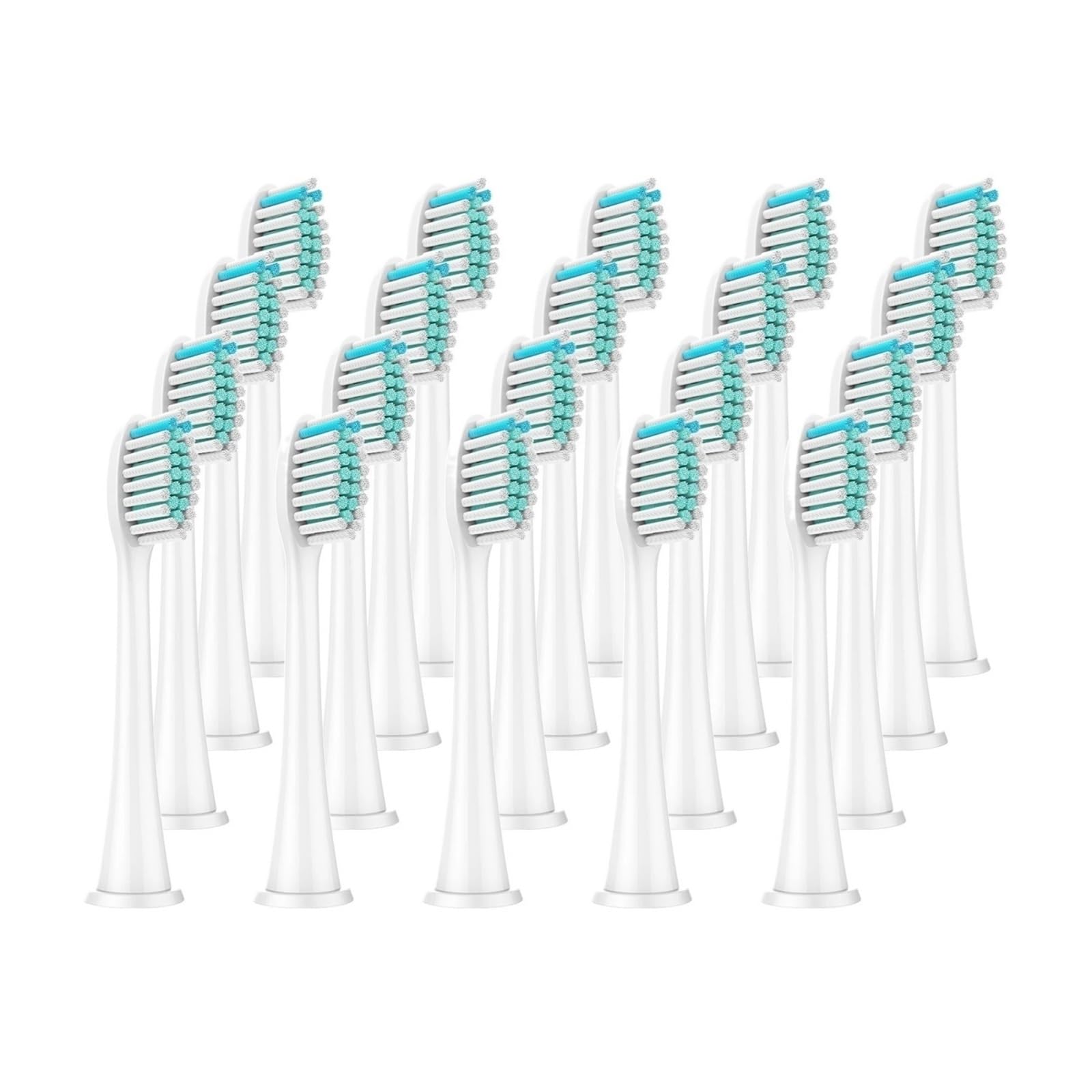 Cabezales de cepillo dientes, HX3 HX6 HX9 2 recambios HX6064 | Combina con bases de montaje a presión de equipos de la serie(20Pcs White)