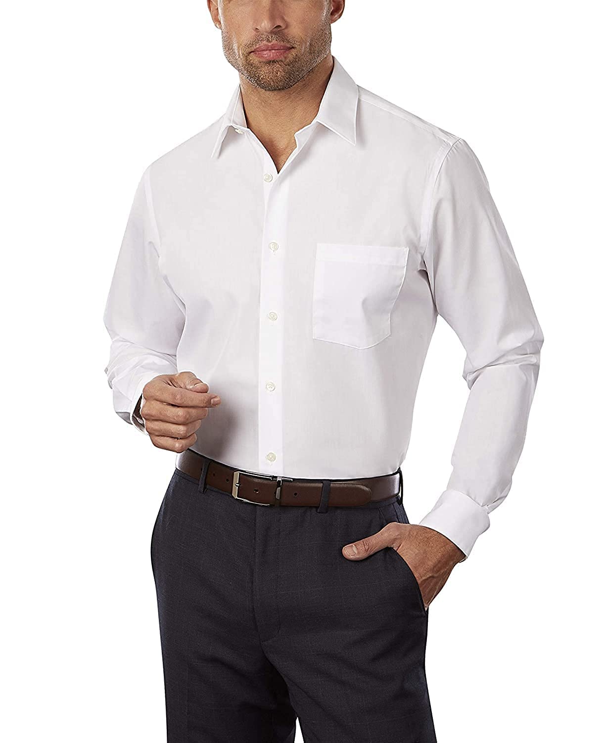 Van HeusenMen's Dress Shirt Fitted Poplin Solid