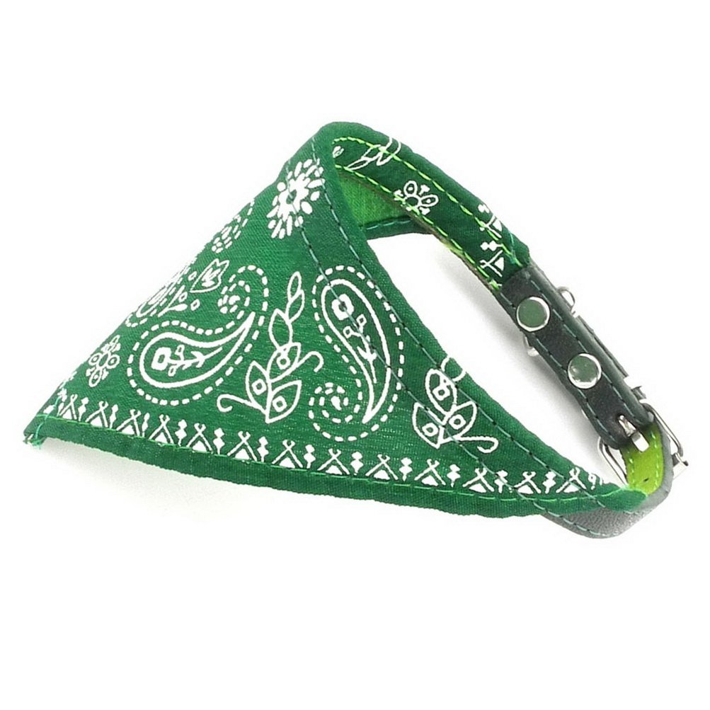 ZUNEA Adjustable Small Pet Cat Dog Bandana Scarf Collar Neckerchief Triangle Bibs Puppy Accessories Green