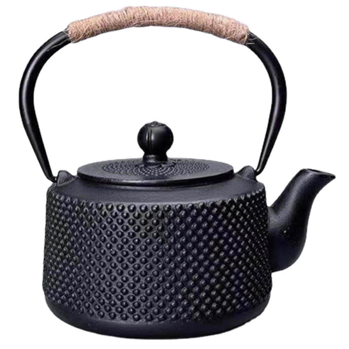 NOLITOY Tetera de Hierro Infusor, Tetera de Hierro Tetsubin, 900ml, Negra, Infusor para Hojas Sueltas, Pequeña, para Oficinas y Hoteles