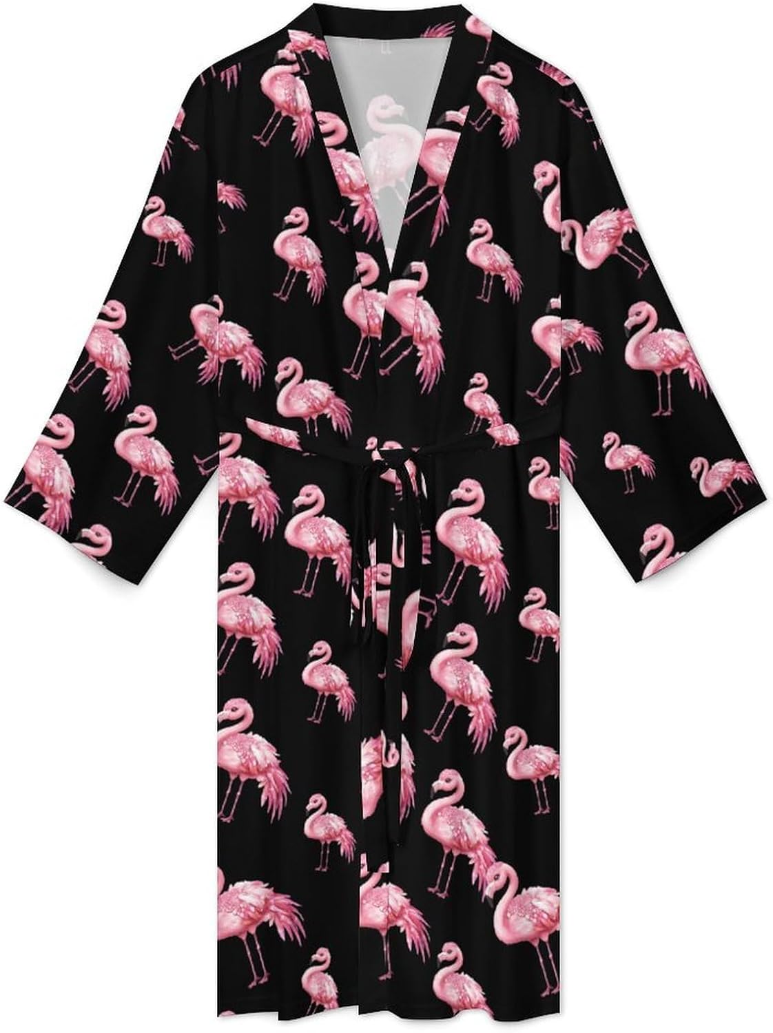 Flamingo in Diamond Dress Mens Robe Long Bathrobe for Women Bath Robes Lightweight Soft Printed Sleepwear