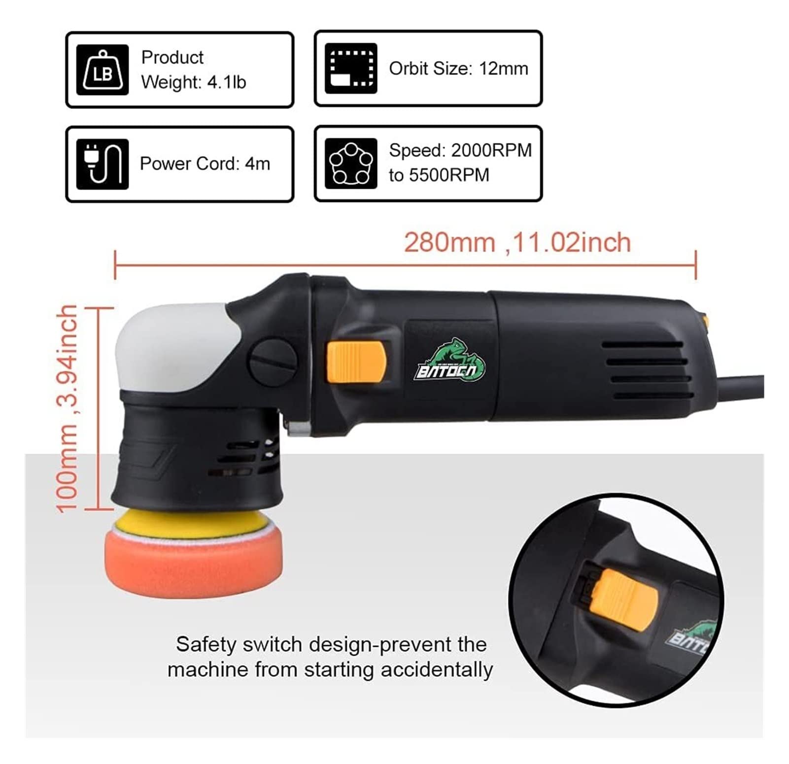 Maszyna do polerki samochodowej Mini Dual Action 3 Da. polerowania samochodów 600W Losowe Orbital Auto Detailing Tools(Polisher K1,220V-230V)