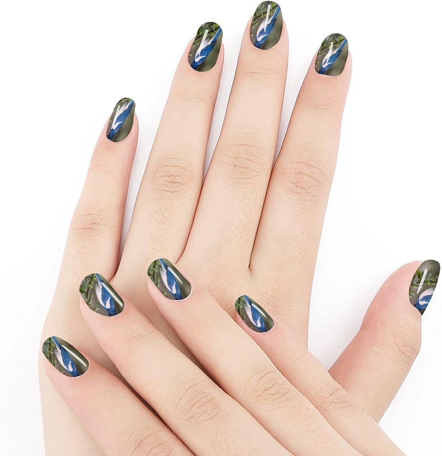 Blue MagpieSummer Nail Stickers Nail Strips | Nail Art Stickers of 10 sets with decorate fingernails,toenails,artificial nails Full Cover Easy On-Off Non-Damaging