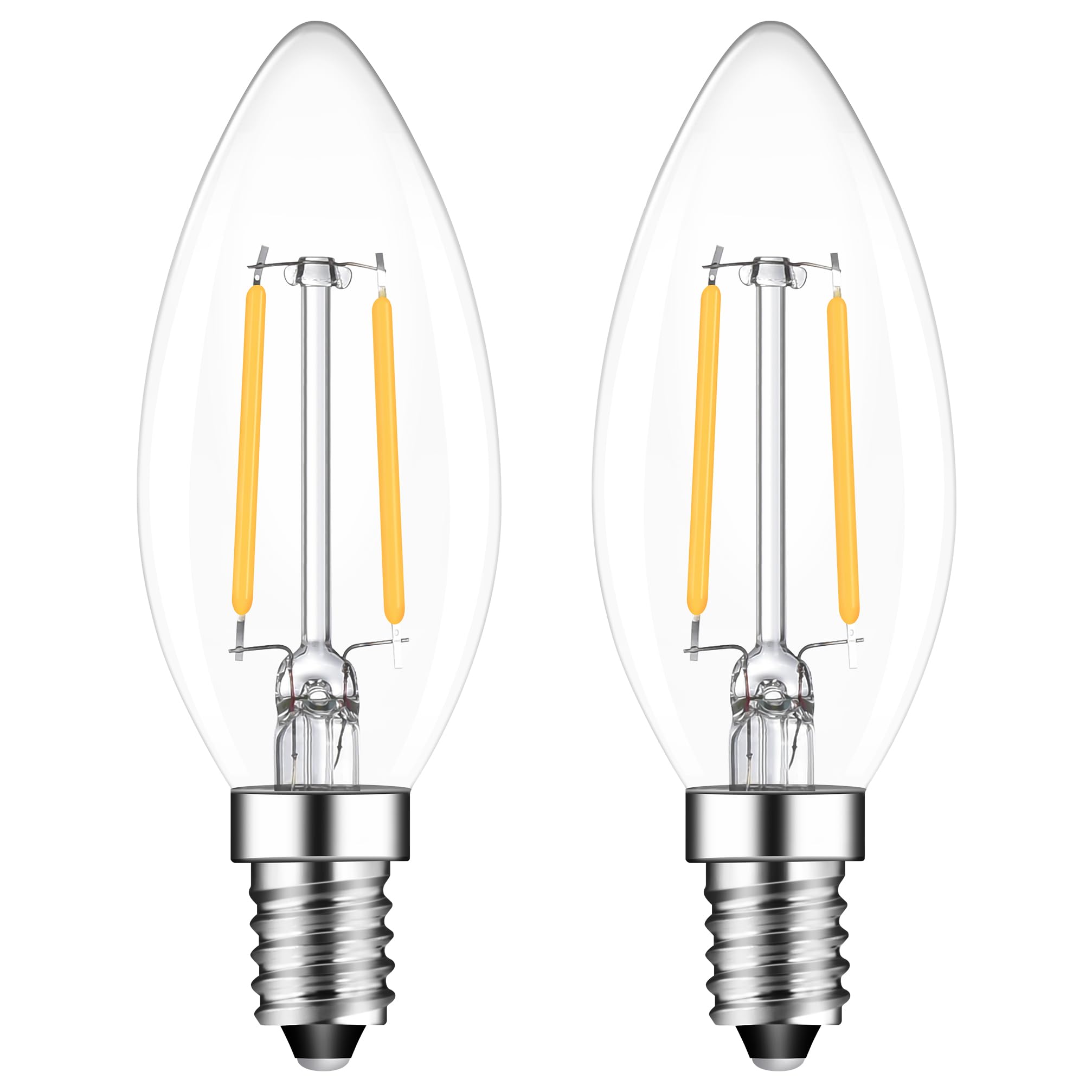 SokkldccdE14 Led Light Bulb, Small Edison Screw SES Candle Light Bulbs, 2W, 20W-25W Equivalent, Warm White 2700K, Pack of 2